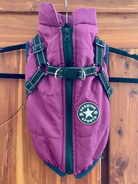 NWOT Dog Puffer Vest with Attached Harness